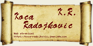 Koča Radojković vizit kartica